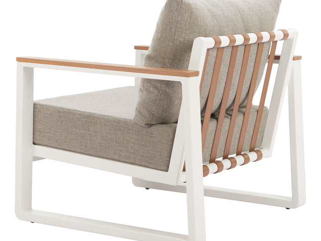 Welt Armchair Taupe & White