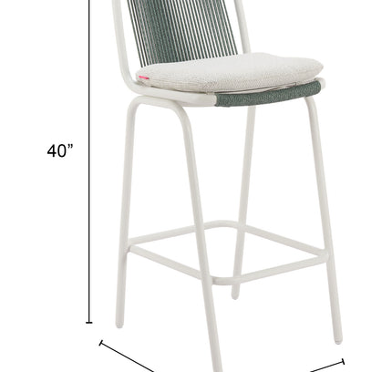Luft Barstool (Set of 2) White & Green