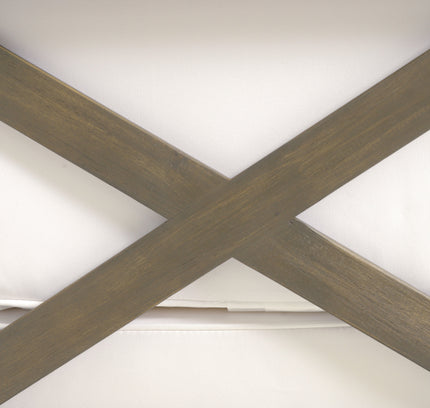 Brava X-Back 4-Piece Acacia Wood Outdoor Sofa Set — White, Mid-Century Modern