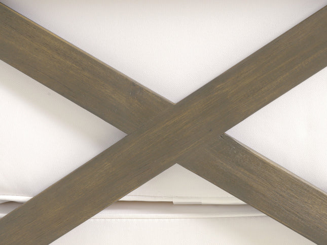 Brava X-Back 4-Piece Acacia Wood Outdoor Sofa Set — White, Mid-Century Modern