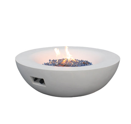 42 Inch Outdoor Concrete Propane gas Fire Pit bowl in Antique white color