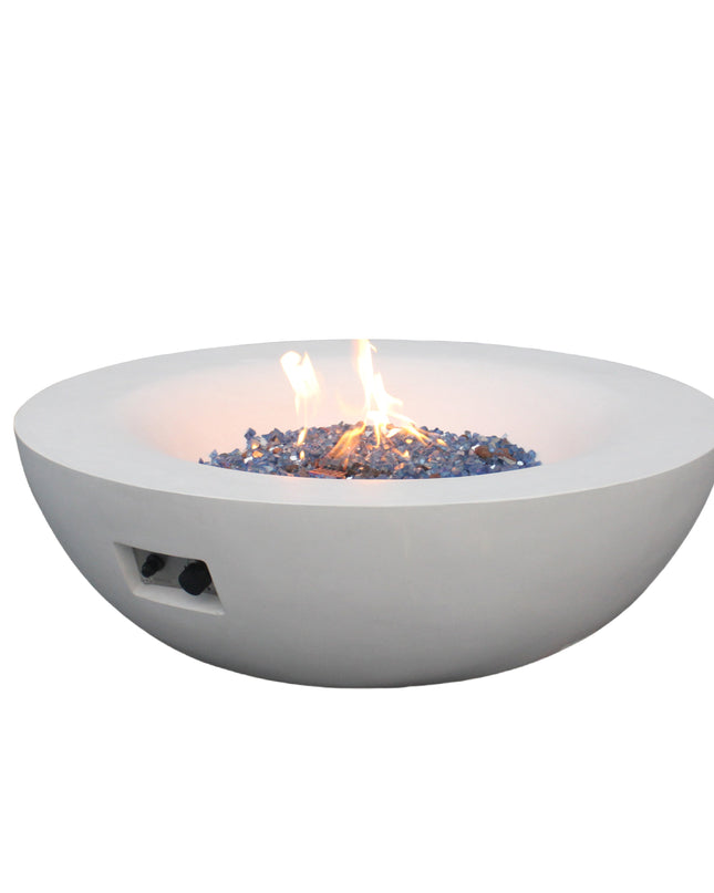 42 Inch Outdoor Concrete Propane gas Fire Pit bowl in Antique white color