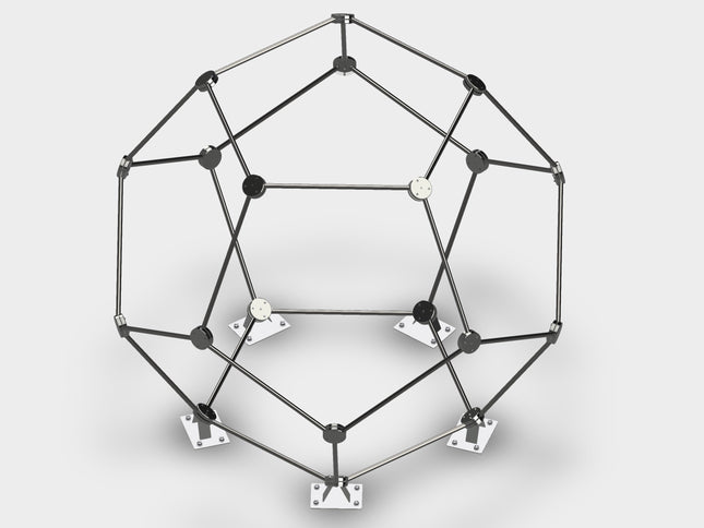 CNC Planet - 16 Ft Tall Stainless Skeleton Dodecahedron