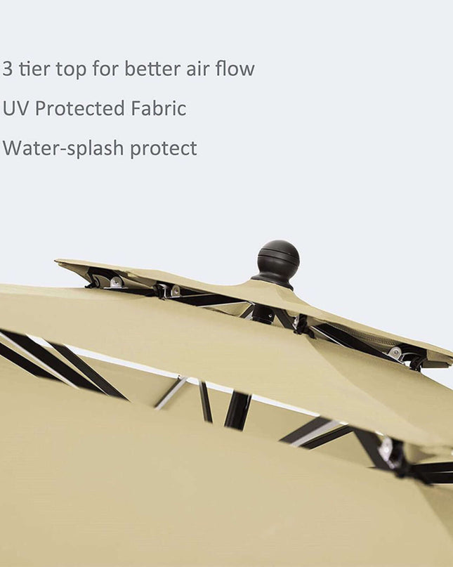 Alora 6-Piece Outdoor Patio Bar Set Dining Table With Umbrella & Swivel Bar Stools