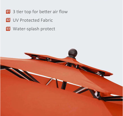 Alora 6-Piece Outdoor Patio Bar Set Dining Table With Umbrella & Swivel Bar Stools