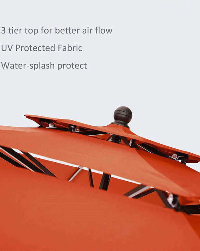 Alora 6-Piece Outdoor Patio Bar Set Dining Table With Umbrella & Swivel Bar Stools