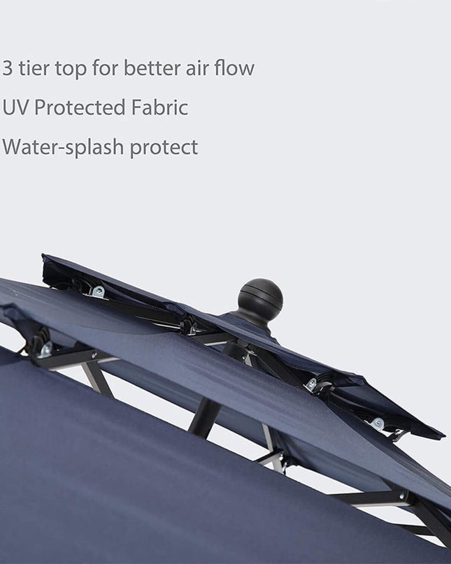 Alora 6-Piece Outdoor Patio Bar Set Dining Table With Umbrella & Swivel Bar Stools