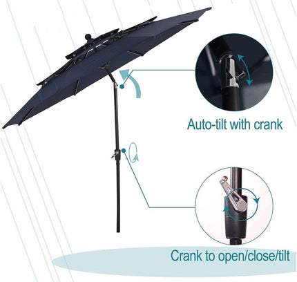 Alora 6-Piece Outdoor Patio Bar Set Dining Table With Umbrella & Swivel Bar Stools