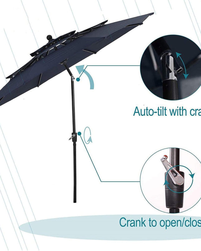 Alora 6-Piece Outdoor Patio Bar Set Dining Table With Umbrella & Swivel Bar Stools