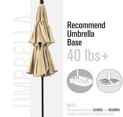 Alora 6-Piece Outdoor Patio Bar Set Dining Table With Umbrella & Swivel Bar Stools