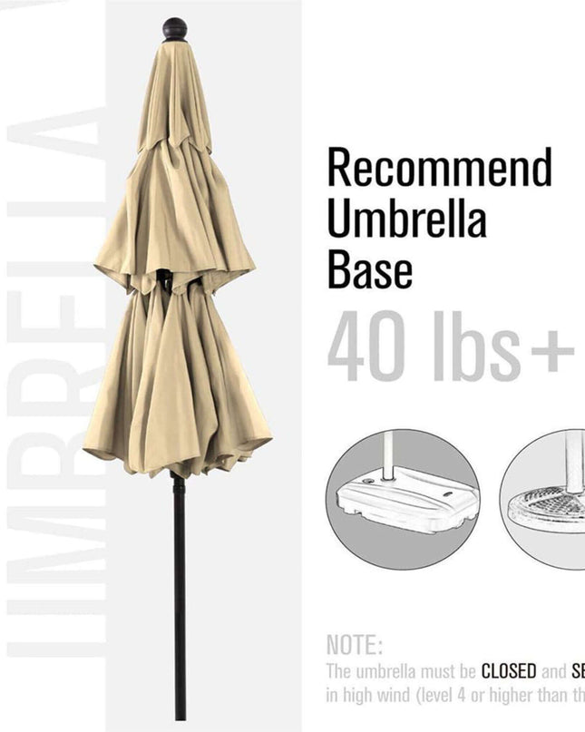 Alora 6-Piece Outdoor Patio Bar Set Dining Table With Umbrella & Swivel Bar Stools