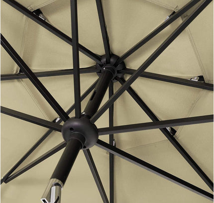 Alora 6-Piece Outdoor Patio Bar Set Dining Table With Umbrella & Swivel Bar Stools