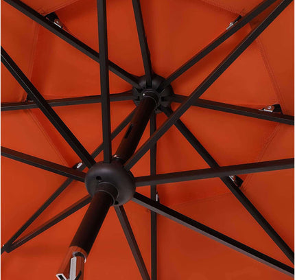 Alora 6-Piece Outdoor Patio Bar Set Dining Table With Umbrella & Swivel Bar Stools