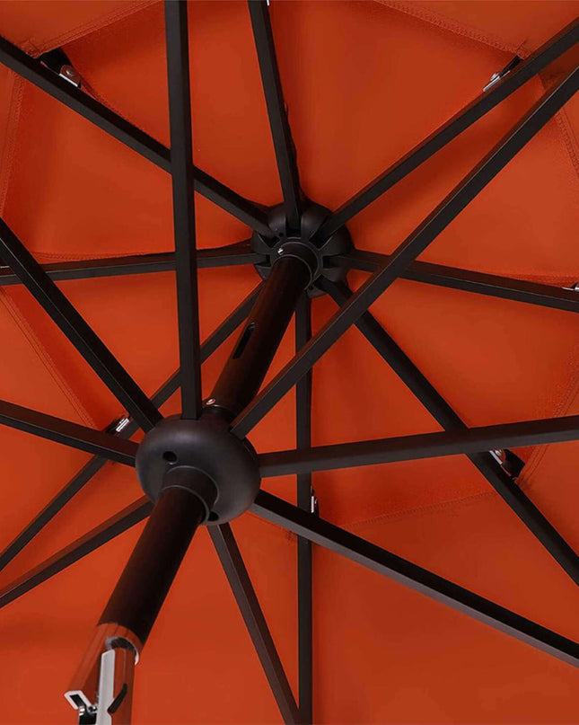 Alora 6-Piece Outdoor Patio Bar Set Dining Table With Umbrella & Swivel Bar Stools