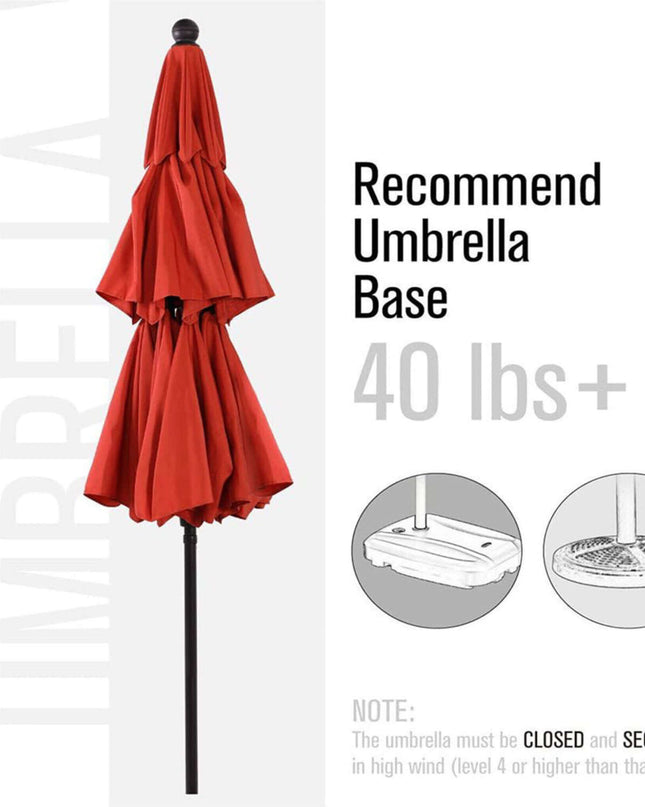 Alora 6-Piece Outdoor Patio Bar Set Dining Table With Umbrella & Swivel Bar Stools