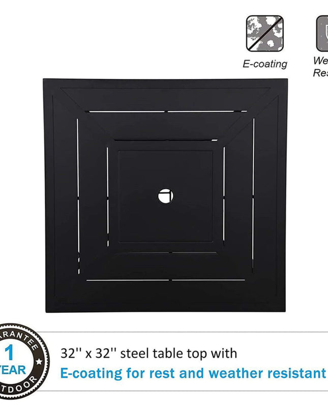 Alora 6-Piece Outdoor Patio Bar Set Dining Table With Umbrella & Swivel Bar Stools