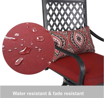 Alora 6-Piece Outdoor Patio Bar Set Dining Table With Umbrella & Swivel Bar Stools