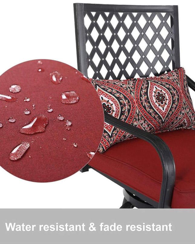 Alora 6-Piece Outdoor Patio Bar Set Dining Table With Umbrella & Swivel Bar Stools