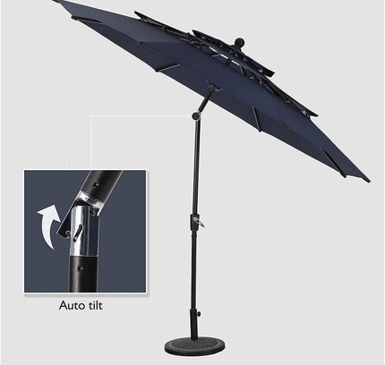 Alora 6-Piece Outdoor Patio Bar Set Dining Table With Umbrella & Swivel Bar Stools