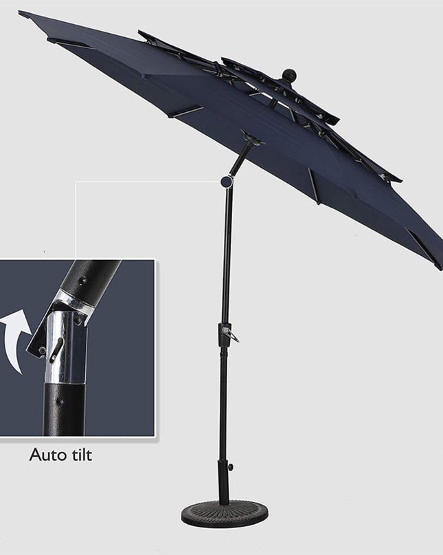 Alora 6-Piece Outdoor Patio Bar Set Dining Table With Umbrella & Swivel Bar Stools