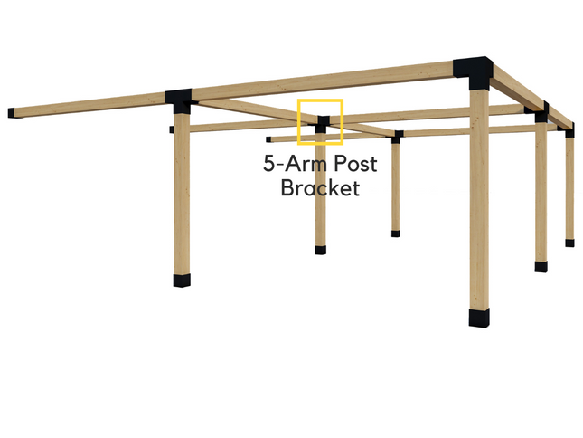 Pergola 5-Arm Post Bracket (for 6x6 Wood Posts)