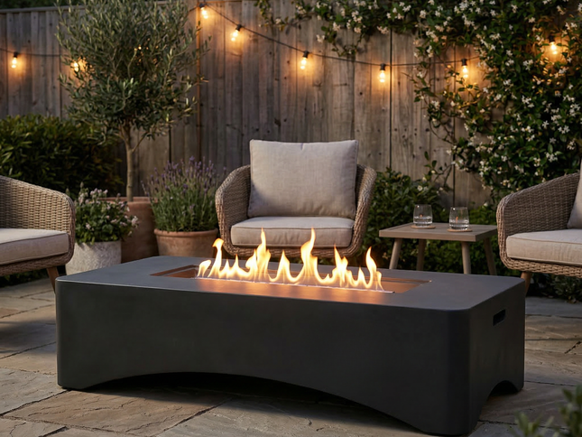 56" Rectangular Propane Fire Pit Table