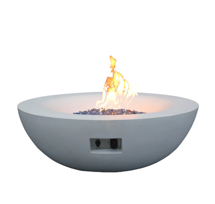 42 Inch Outdoor Concrete Propane gas Fire Pit bowl in Antique white color
