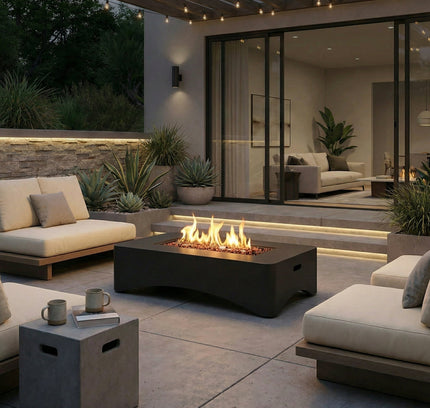56" Rectangular Propane Fire Pit Table
