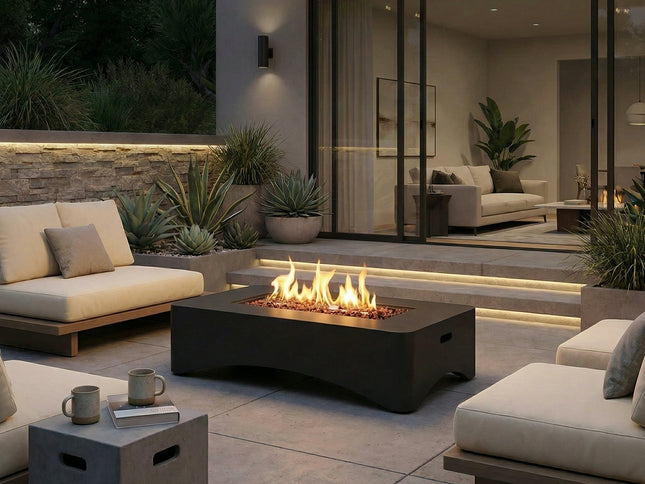 56" Rectangular Propane Fire Pit Table