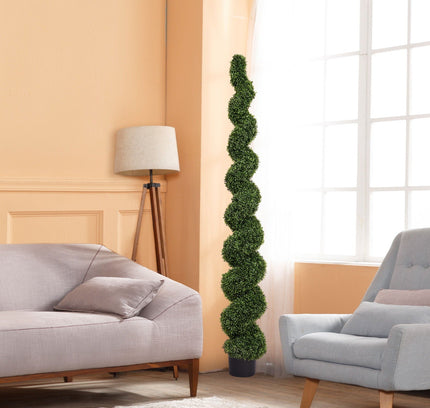 Artificial Outdoor UV Resistant Plastic Boxwood Topiary Spiral Tree