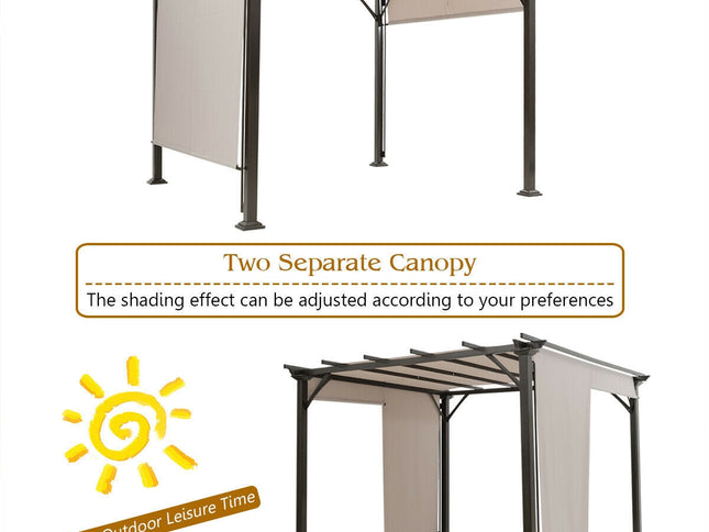 10 x 10 Feet Metal Frame Pergola - Beige