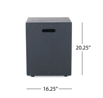 Outdoor 50,000 BTU Propane Fire Pit with Tank Holder, Dark Grey Concrete Finish