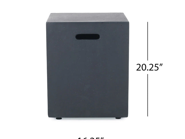 Outdoor 50,000 BTU Propane Fire Pit with Tank Holder, Dark Grey Concrete Finish