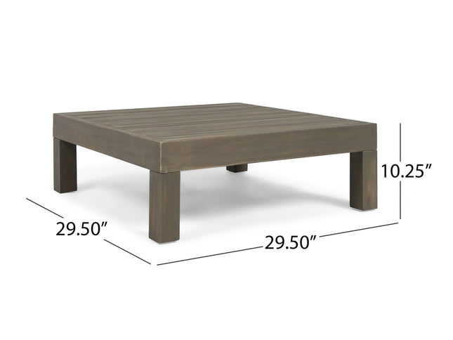 Brava X-Back 4-Piece Acacia Wood Outdoor Sofa Set — White, Mid-Century Modern