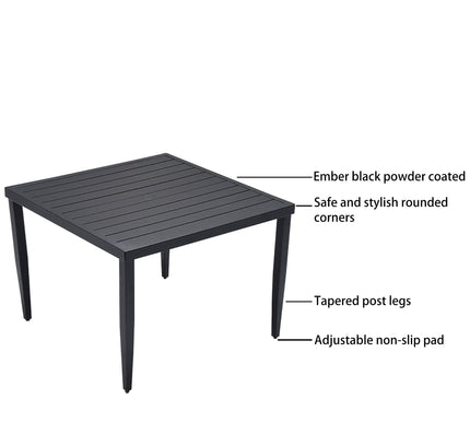 Outdoor Modern Dining Set, Chairs Sunbrella Cushioned And Dining Table With Umbrella Hole