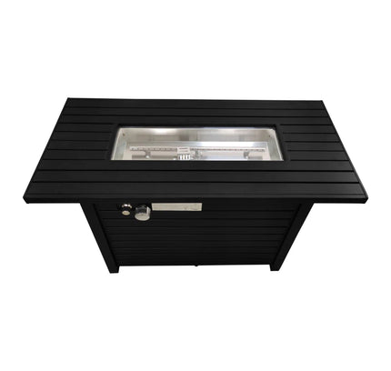 Outdoor Fire Pit Table With Lid, - Black