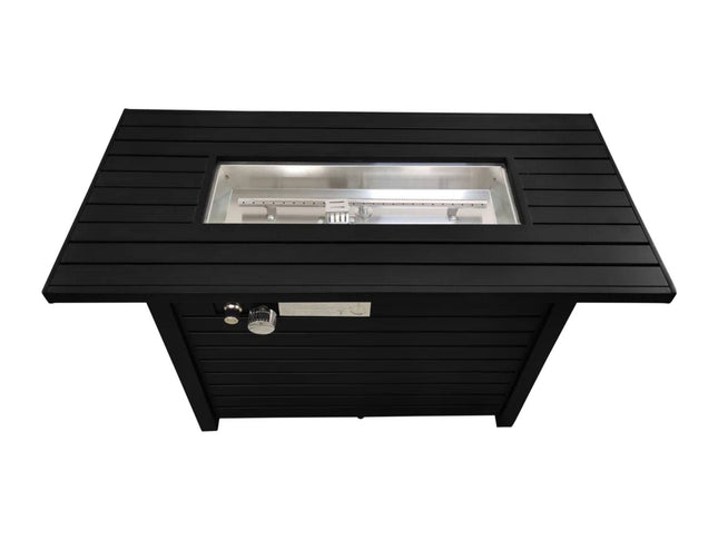 Outdoor Fire Pit Table With Lid, - Black