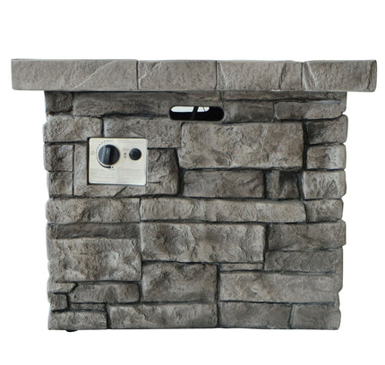 Outdoor Square Propane Fire Pit Table | Gray | 40,000 BTU