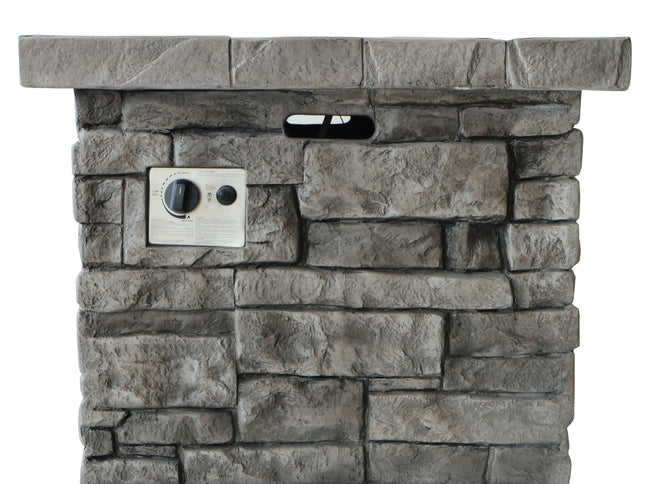 Outdoor Square Propane Fire Pit Table | Gray | 40,000 BTU