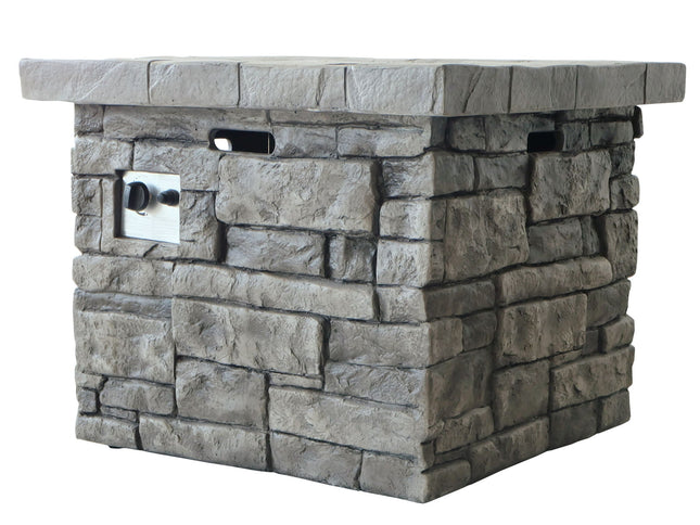 Outdoor Square Propane Fire Pit Table | Gray | 40,000 BTU