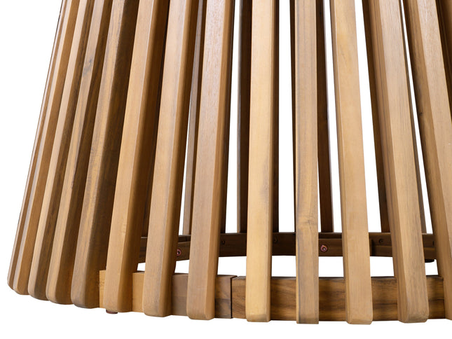 5-Piece Acacia Wood Outdoor Dining Set with Braided Chairs & Round Table — Grey