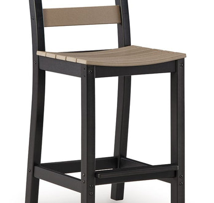 Shoreline Beach - Outdoor Counter Table And 2 Barstools (Set of 3) - Black / Beige