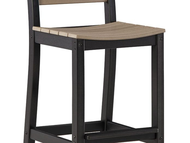 Shoreline Beach - Outdoor Counter Table And 2 Barstools (Set of 3) - Black / Beige