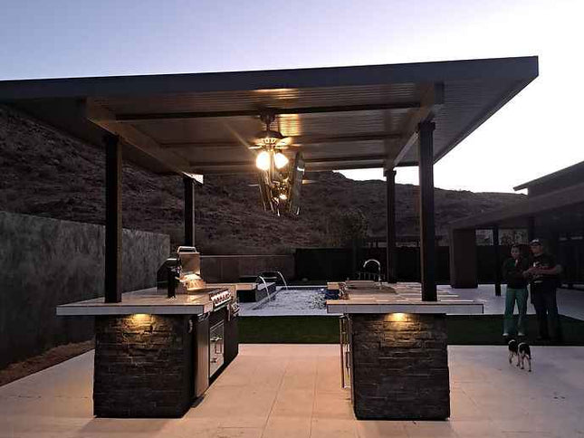 KoKoMo Big Island Sports Bar Outdoor Kitchen Grill – Dual 55” TVs + Built-In BBQ