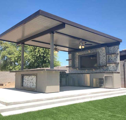 KoKoMo Montego Outdoor Kitchen BBQ Island – Stylish Built-In Grill Island for Patios