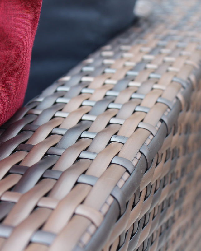 5 Pieces Outdoor Patio Garden Brown Wicker Sectional Conversation Sofa Set