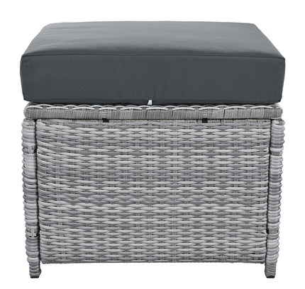 Outdoor Rattan Patio Furniture Set with Adjustable Recliners, Ottomans & Tables