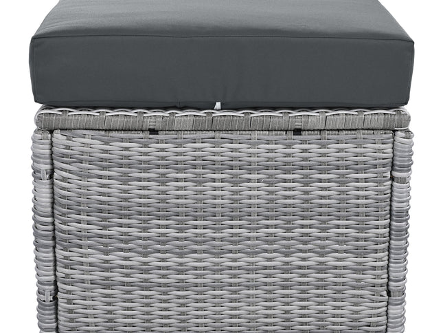 Outdoor Rattan Patio Furniture Set with Adjustable Recliners, Ottomans & Tables