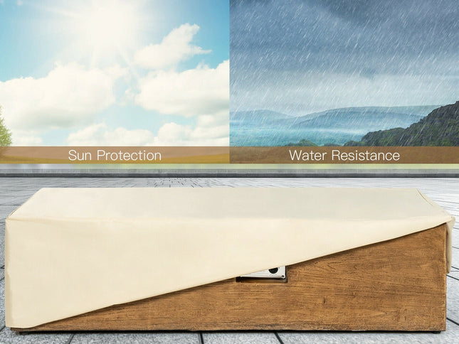 48"x27" Gas Fire Pit Table with Lava Rocks & Cover, 50,000 BTU