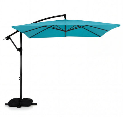 8x8 Ft Offset Cantilever Patio Umbrella Square Hanging Market Umbrella
